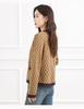 Knitted Sweater V-neck Contrasting Color Jacquard Women's Cardigan