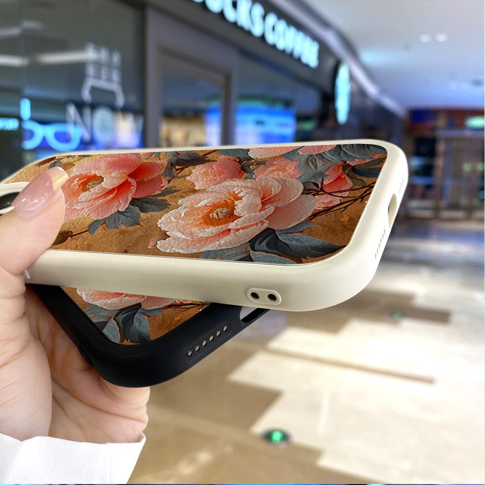 Schlanke Haut Gefühl Cartoon Blumen Tulpen Weiche Silikon PU Leder Abdeckung Telefon Fall für Samsung Xiaomi Poco Redmi