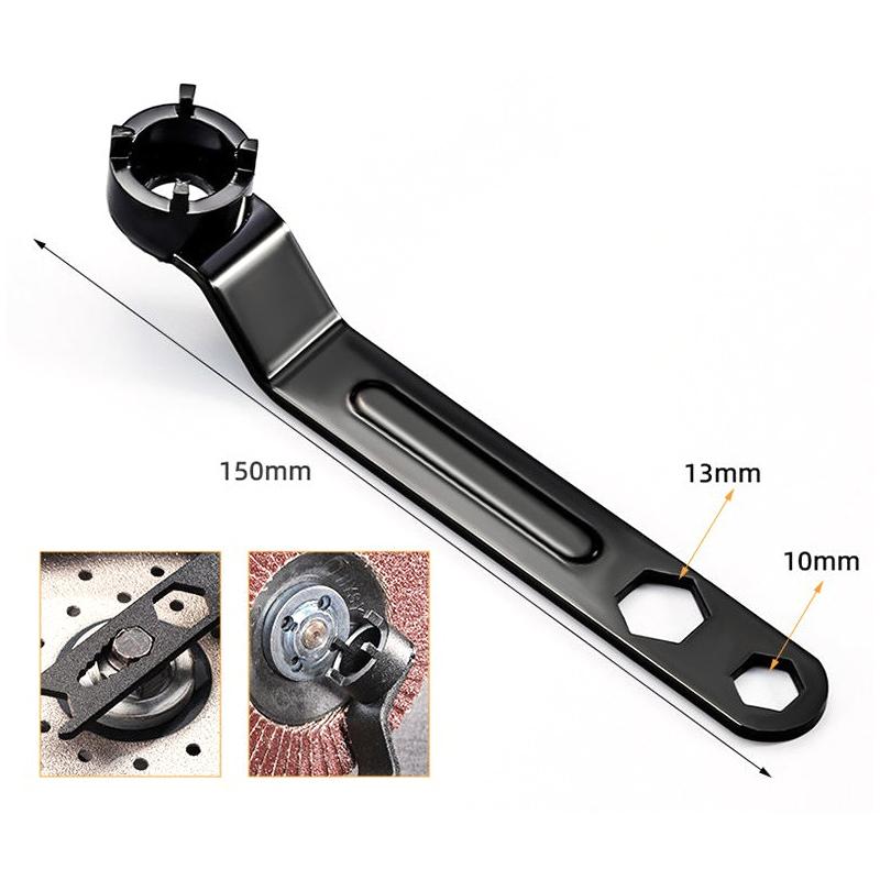 Multifunctional Thickened Four Claw Wrench Adjustable Disassembly Tool Fits Angle Grinder Household DIY Projects