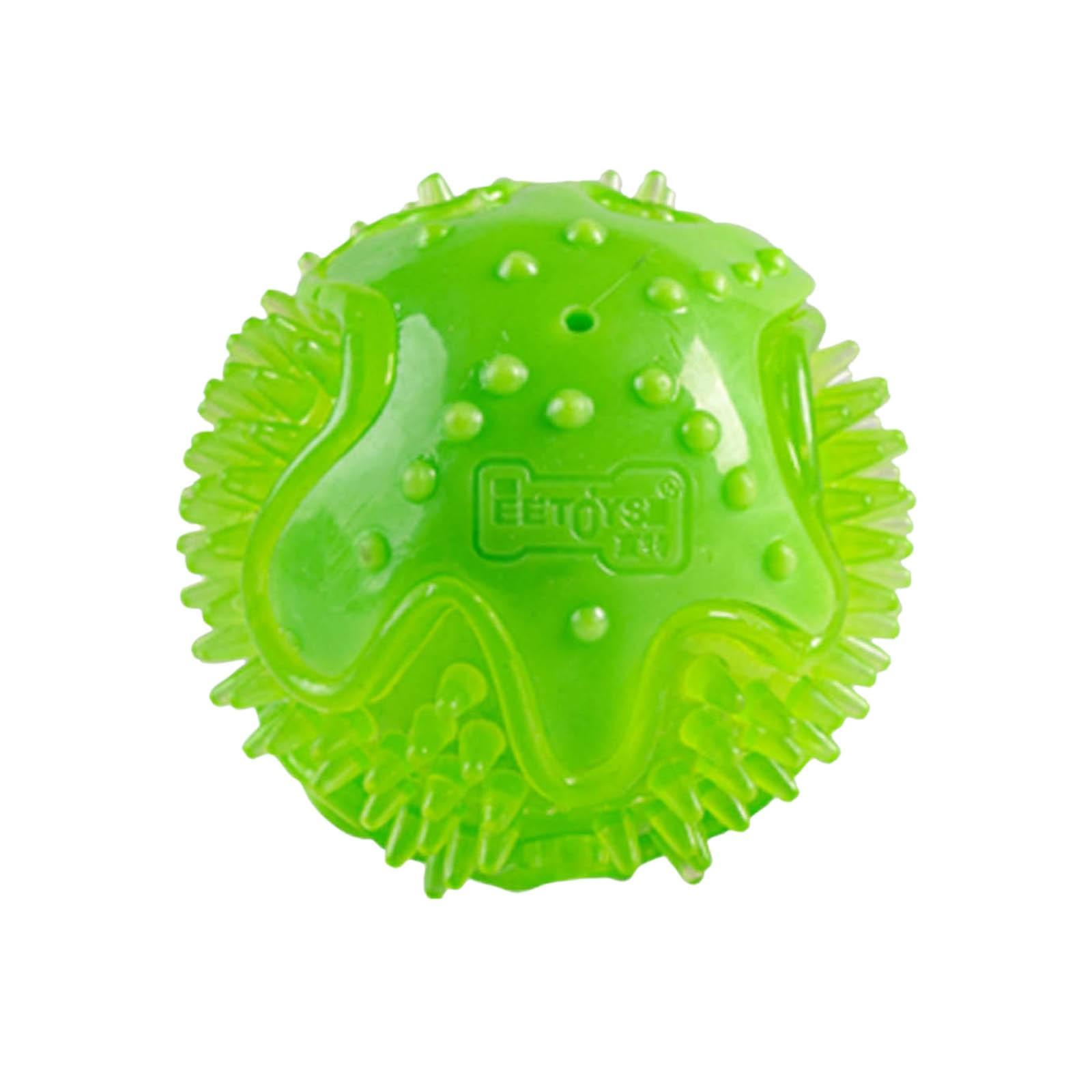 

Игрушка для домашних животных Утолщенный устойчивый к укусам футбольный мяч для чистки зубов Звуковой кусающий эластичный мяч для скрежетания зубами у собак One Size зелёный