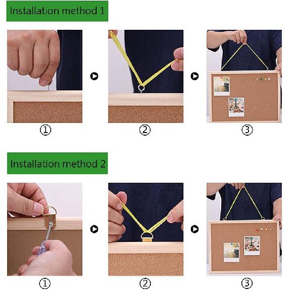 Cork Board 7.9" x 11.8" Wooden Framed Bulletion Board Decorative Hanging Message Board for Home School Office