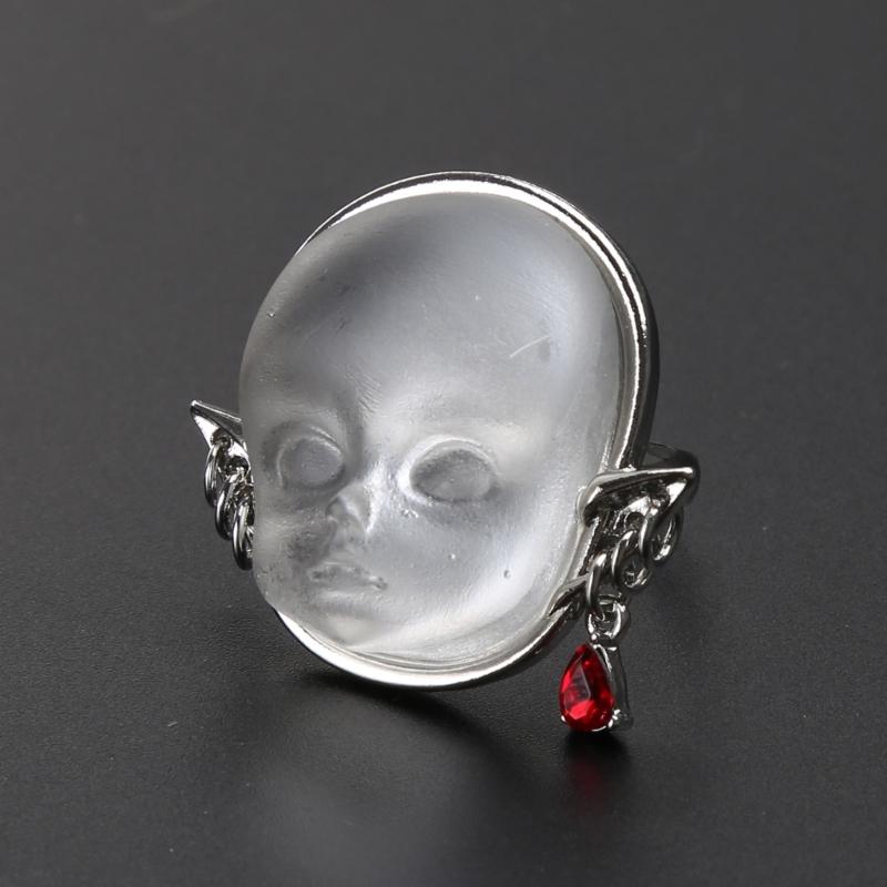 Baby Face Adjustable Ring Open Rings Fashion Adjustable Finger Rings Alloy Material Open Rings Gift for Women Girlfriend
