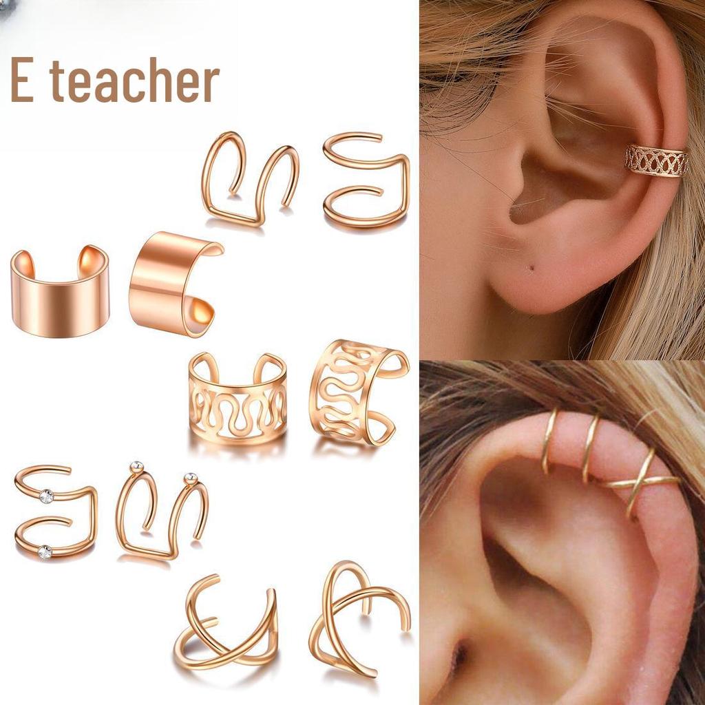 Stainless Steel Ear Clips, No Piercing Required - Simple and Stylish Earrings for Bold Personalities.