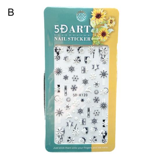 Fingernagel-Aufkleber, atemberaubende visuelle Wirkung, dekorativ, mehrere Stile, gut selbstklebend, weihnachtlicher Schneeflocken-Stil, Nagelzubehör