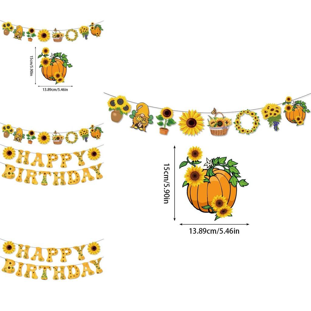 Sunflower Theme Letter Banner For Party Decor With Paper Material For Event Celebrations