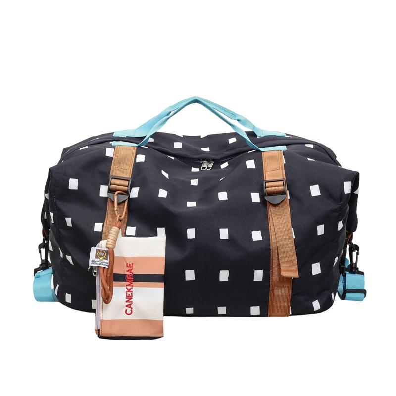 Large Capacity Striped Travel Duffle Bag Sports Gym Weekender