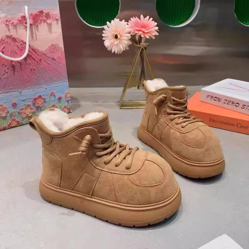 [Fanfna] Mode großköpfige dicksohlige High-Top Schneestiefel Damen Herbst neue Schnürstiefel Tide