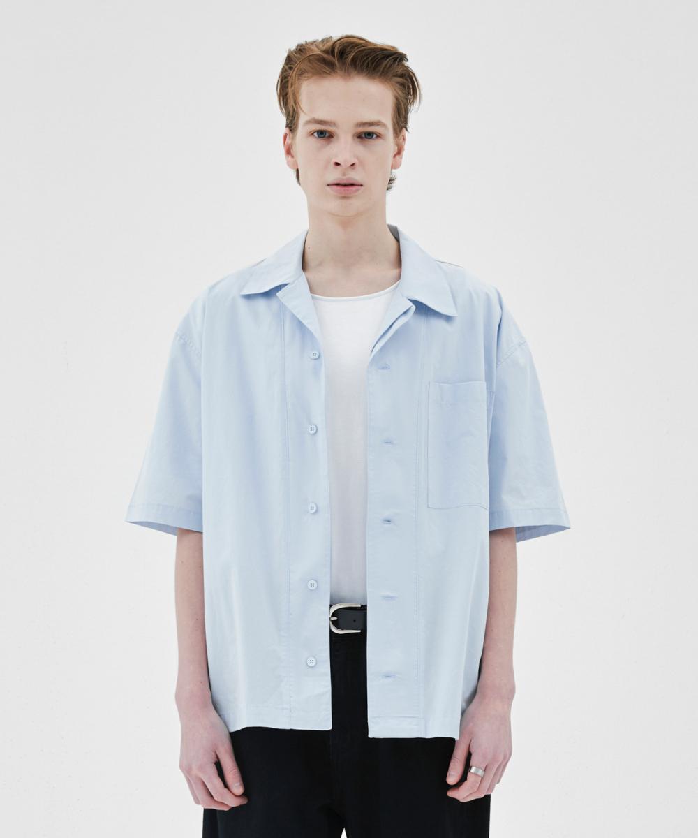 Muel Layered Panel Shirt (Sky Blue) Sky Blue/F