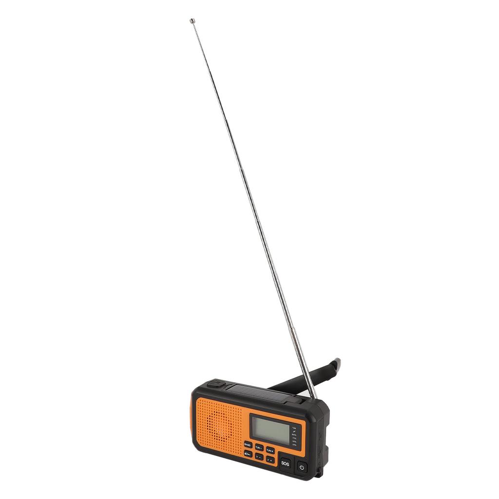 Radio d'urgence à manivelle, chargement USB solaire, alarme SOS, lampe de poche LED, radio pour le camping en plein air