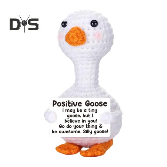 

Вязаный крючком гусь, украшение, яркая цветная статуэтка гуся, детская игрушка, украшение, привлекательное украшение для домашнего офиса, рабочего стола белый