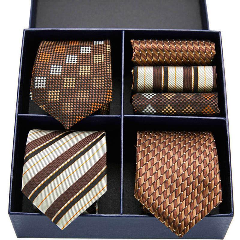 Men'S Formal Tie Bow Tie Pocket Towel 7-Piece Suit High-End Suit Small Square Scarf Retro Pattern Groom Wedding