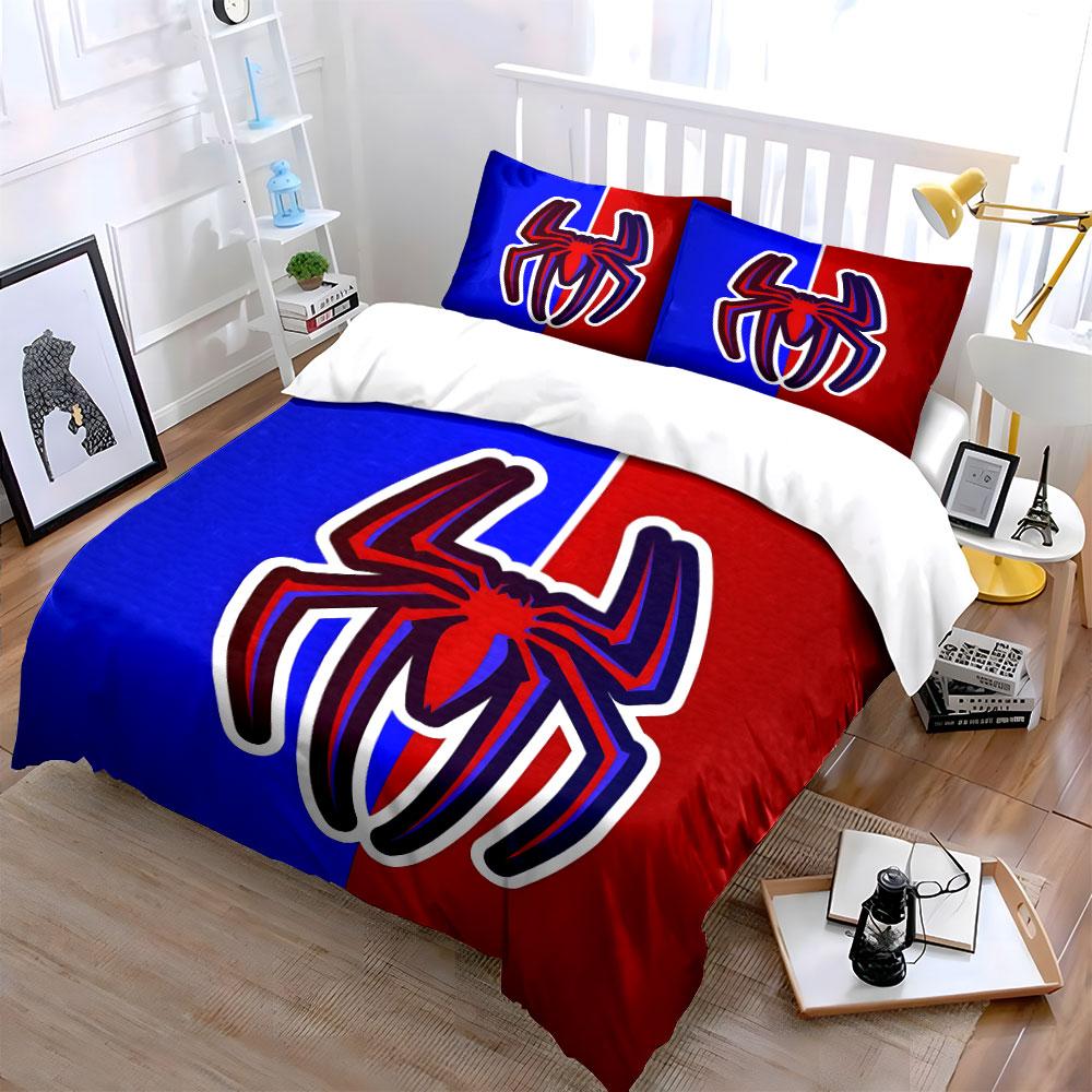 Spider Logo Decor Set Multiple Sizes Kid'S And Adults' Bedroom Exquisite 3Pc Bedding Set, Gift