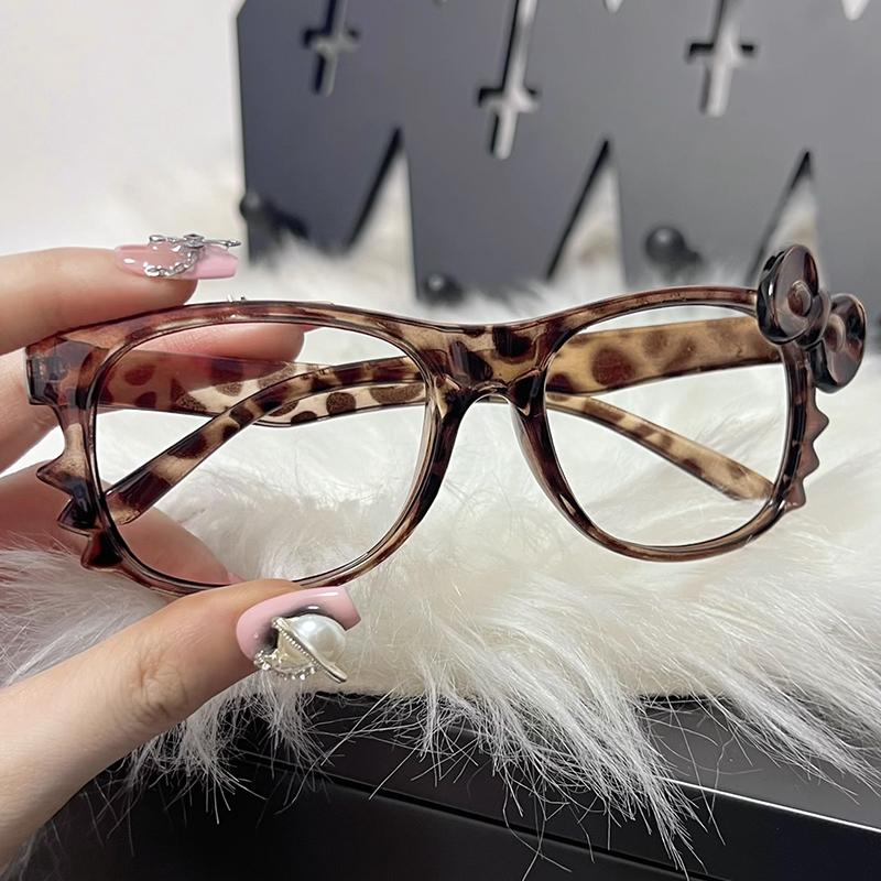 Kawaii Kot Y2K Oprawka do Okularów Anime Słodkie Retro Okulary Panterka Oprawka do Okularów Kitty Rekwizyty do Zdjęć Okulary Ozdobne Prezenty