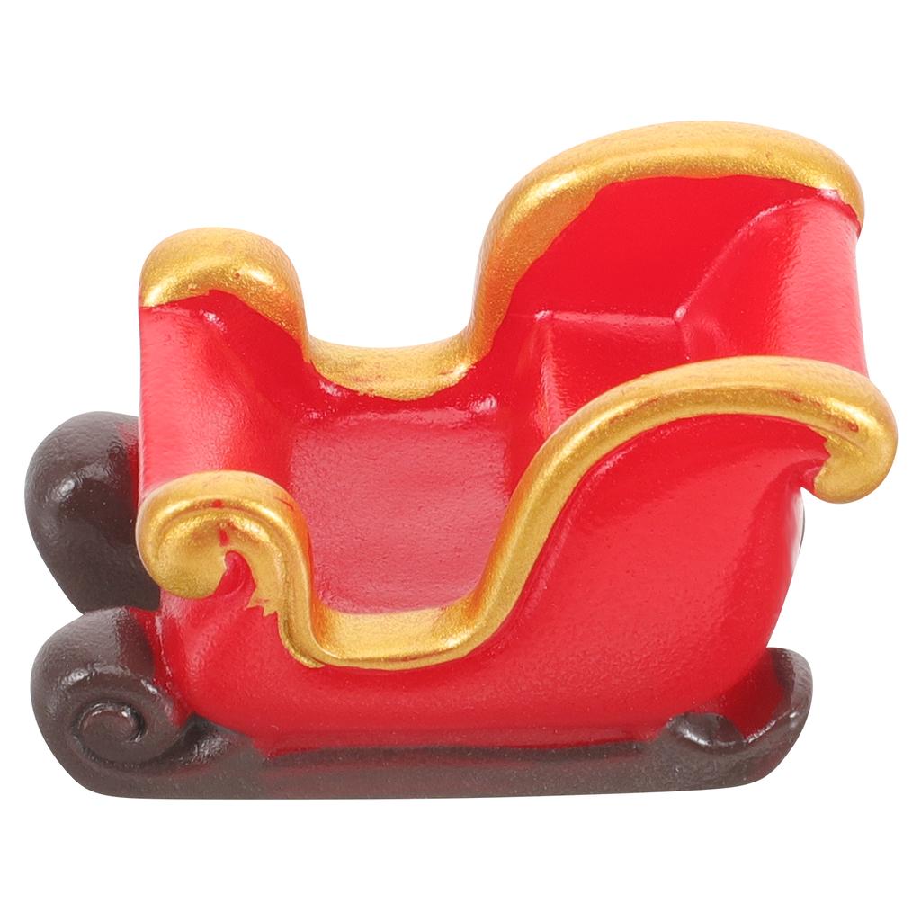 Christmas Decorations Sleigh Micro Landscape Snow Ornaments Resin (deer Carriage) Red Party Favors Elder