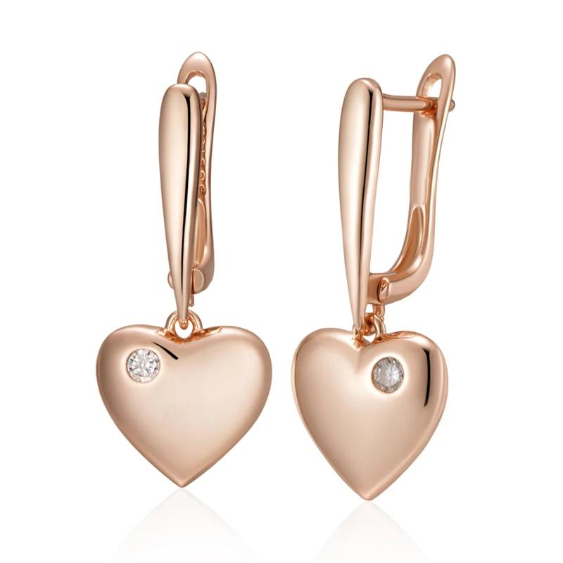 

Золотые серьги-подвески в форме сердца с любовью, простые женские серьги, повседневные модные украшения с микро-инкрустацией из циркония, подарки