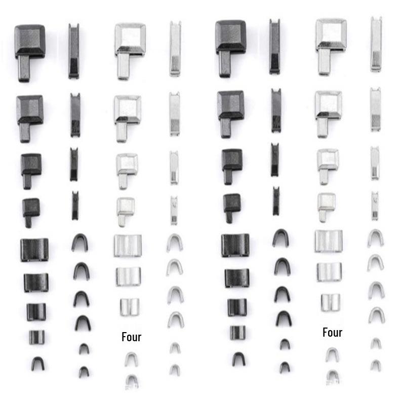 Cross-Border Exclusive Zipper Repair Kit: Square Insert Pin, U Code Upper Stop, I Code.