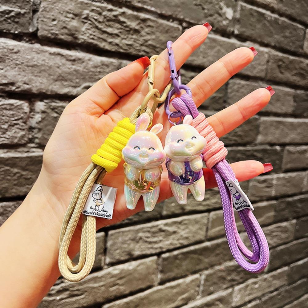 

Delicate Cartoon Acrylic Rabbit Key Chain Cartoon Acrylic Cute Bunny Keyring Student Gift хаки