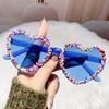 Fashion Heart Shape Sunglasses with Colorful Jimmies Women Stylish Cute Beach Sun Glasses Trendy Original Vacation Casual Shades