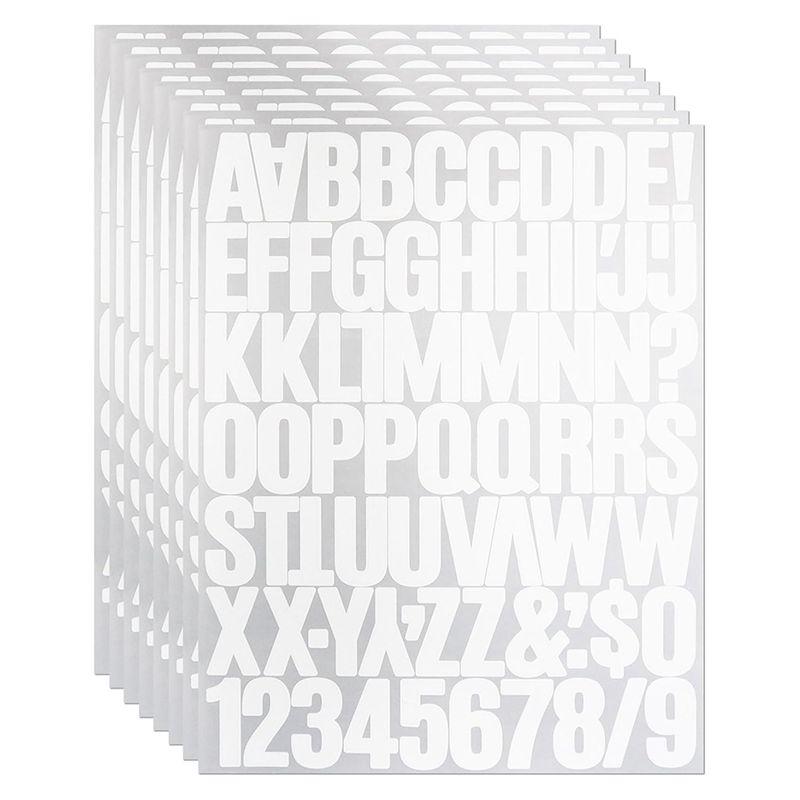 ABIY 8 Sheets 1.5 Inch Letter Number Stickers,576 Pieces Adhesive Alphabet Sticker Letters Decals For Scrapbooking