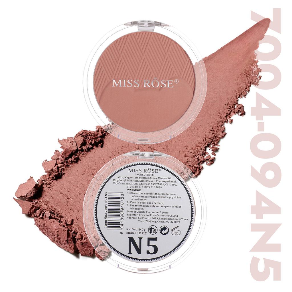 MISS ROSE Round Texture Blush Palette Waterproof Non Smudge Natural