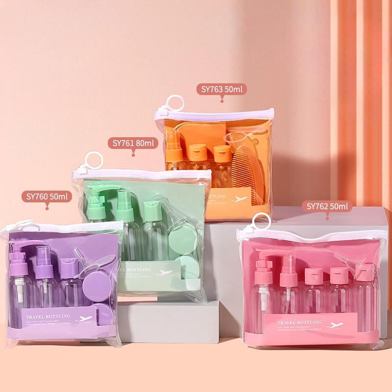 Lot de 7 flacons distributeurs de cosmétiques Dopamine Color Travel de 50 ml