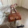 Women S Vintage Bowling Bag Single Shoulder Underarm Handbag