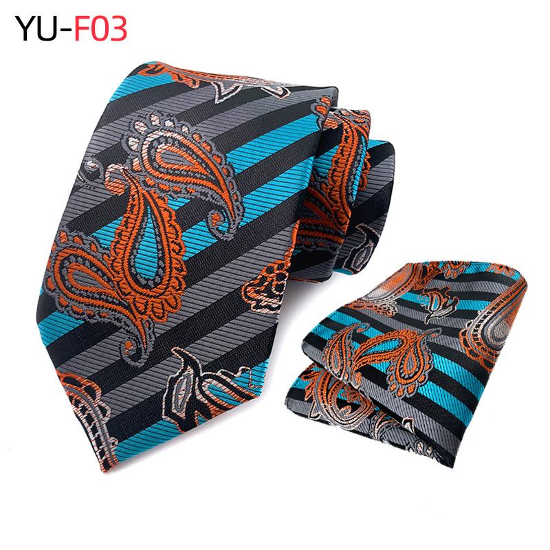 Polyester Paisley Tie Pocket Towel Two-Piece Set, Business Tie
