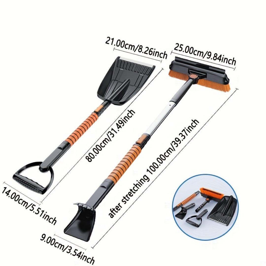 

Многофункциональная автомобильная лопата для снега, лопата для удаления обледенения лобового стекла, щетка для снега, телескопическая щетка для лопаты для снега, инструменты для зимней уборки снега five in one чёрный