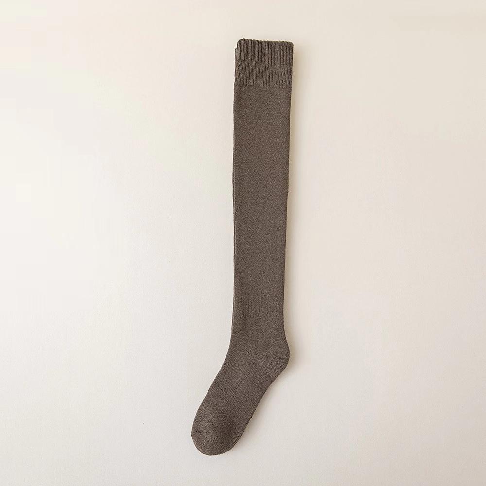 Damen Dicke Warme Kniehohe Frotteesocken - Einfarbig, Schweißabsorbierend, College-Stil