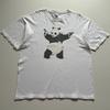 Vintage Banksy Panda Mit Waffen Schablone Graffiti Kunst T-Shirt Herren XL Gildan Weiß Unisex T-Shirt