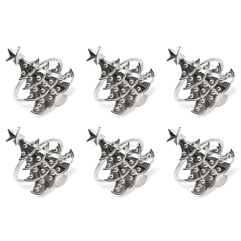 

6 шт., рождественские держатели для колец для салфеток, украшения рождественского стола, металлическая пряжка для салфеток, Свадебная вечеринка, круг для салфеток, посуда для ужина