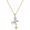 Full Diamond Butterfly Light Luxury Temperament Gorgeous Full Diamond Necklace Female Versatile Collarbone Chain Titanium Steel Chain