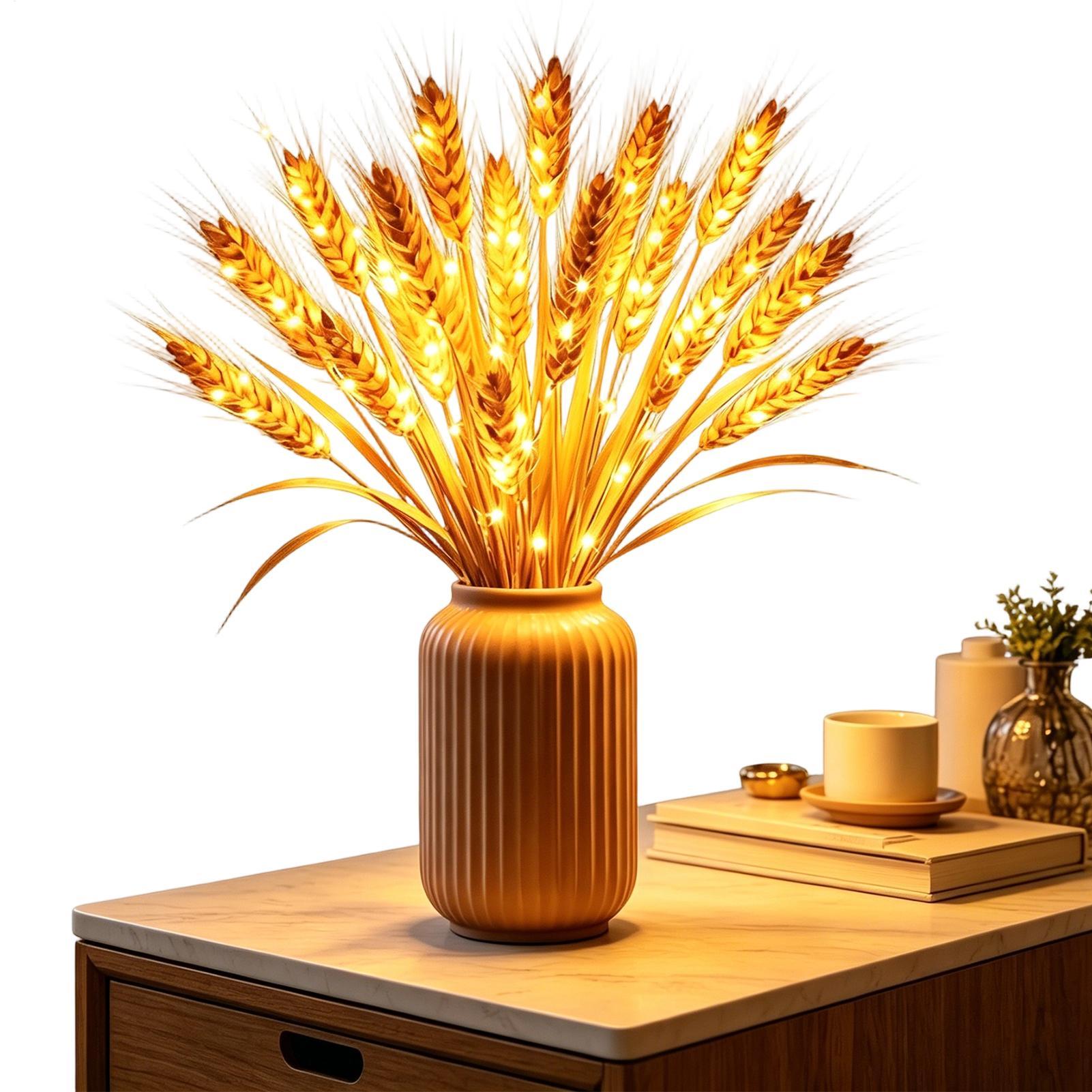 

Golden Harvest Themed Lamp Lighting Wheat LED Desk Lamp Warm White Light Wheat Stalks Decor Table Lamp For Bedroom Living Room China Mainland