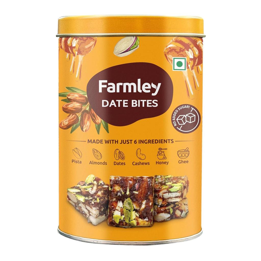 Sugar Free Date Bars (180 G), Date Bites No Added Sugar, Farmley