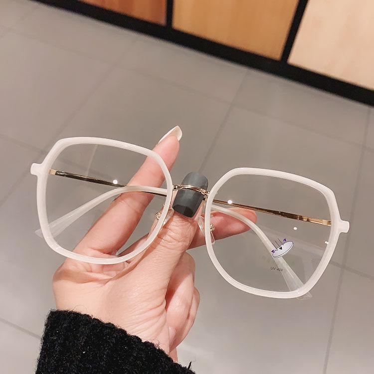

New Brand Beige White Green Round Transparent Anti Blue Light Glasses Frame Vintage Korean Women Eyeglasses