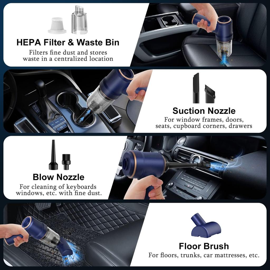 90000PA Car Vacuum Cleaner Mini Hand Held Portable Wireless Cleaner for Home Appliance Powerful Cleaning Machine Car Cleaner