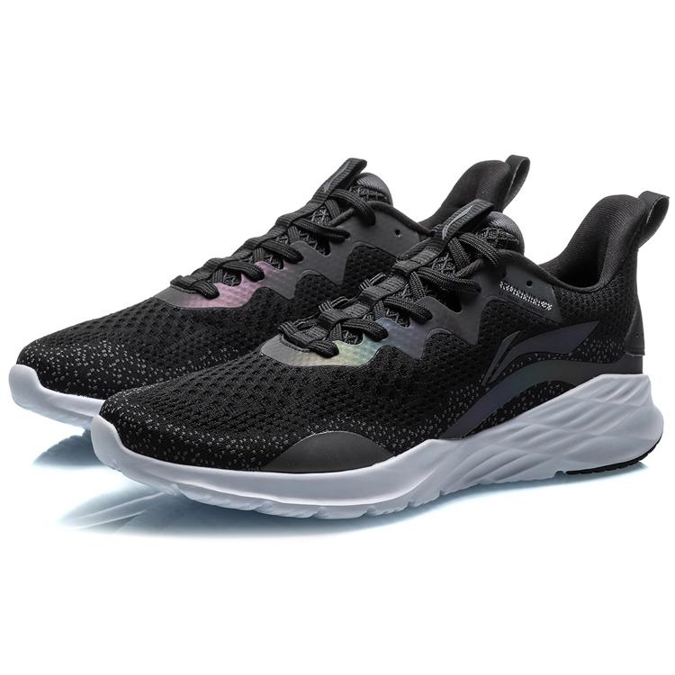 Li Ning Cushioning Low Top Running Shoes Unisex Standard Black ARHQ227-1