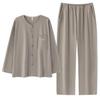Men's pajamas pure cotton long-sleeved spring and autumn 1011 new casual and simple men's loungewear suit