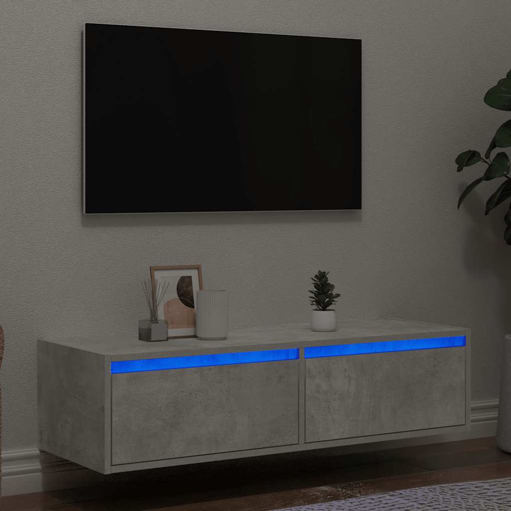 Vidaxl Szafka Pod Tv Z Led, Szarość Betonu, 100X35,5X25 Cm