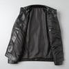 Mens PU Leather Jacket Stand Collar Slim Fit Casual Coat Teens Trendy Streetwear