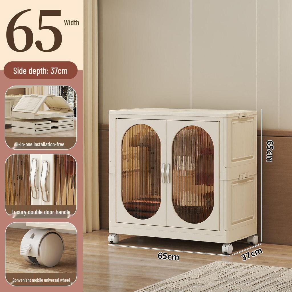 Collapsible Wardrobe with Wheels: Portable Storage for Baby Clothes & Toys.