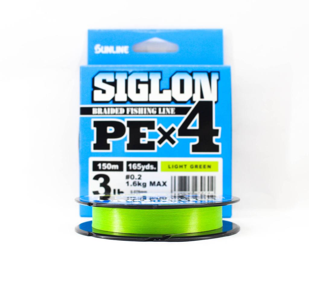 Sunline PE Linha X4 Siglon 150M PE 0.2 3LB Verde Limão (0604)