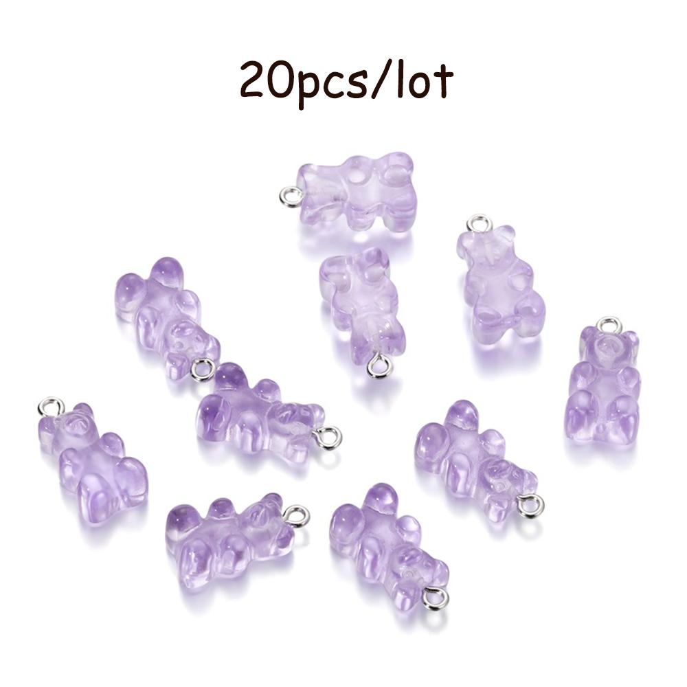 10/20Pcs Candy Bear Pendant Charms for Necklace Bracelet Earrings Jewelry Making Diy Findings Resin Bears Christmas Making