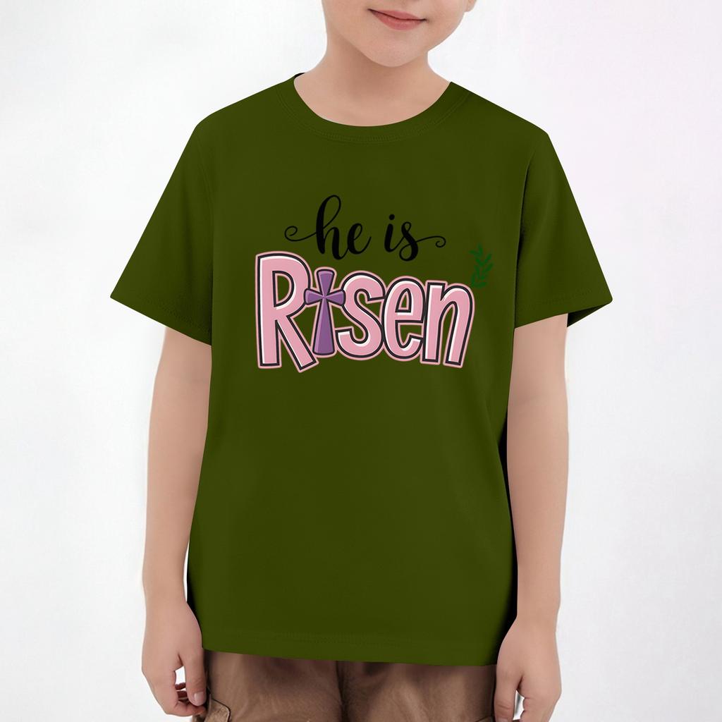 Easter Children's Neck Short Sleeve Print Top