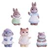 Miniature Rabbit Figurines Mini Easters Bunnies Fairys Garden Miniature Ornament for Dollhouses Cake Toppers Decors
