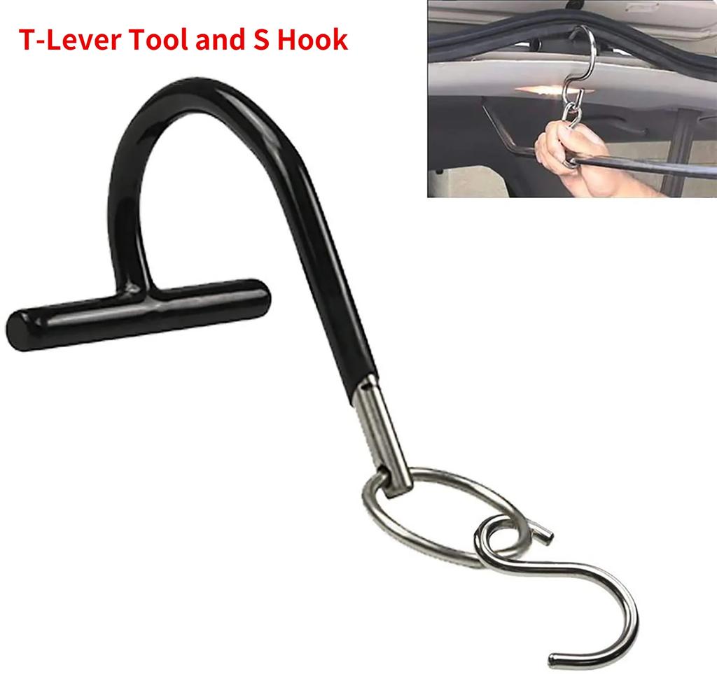 Car Body Paintless Dent Removal Tools Hail Rod Hanger W/S-Hook T-Lever Holder Tool Paintless Dent Repair Tools Leverage Tool
