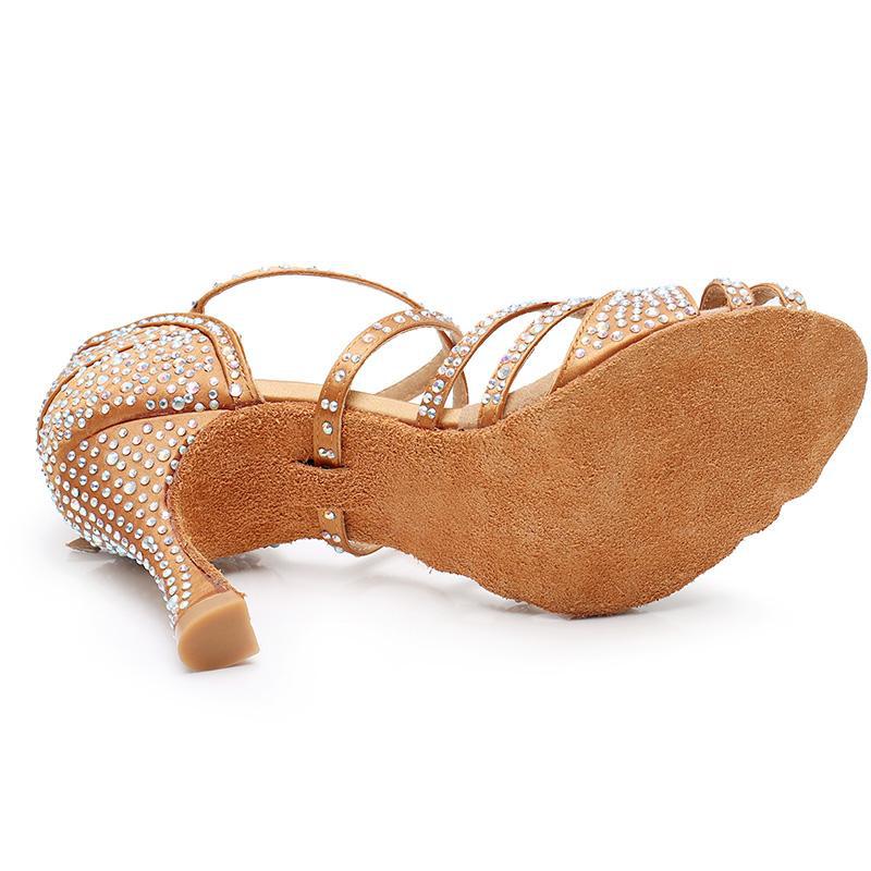 Saténové dámské boty na latinskoamerické tance vysoké podpatky dospělé taneční boty sálové taneční boty boty na společenské tance měkká podrážka