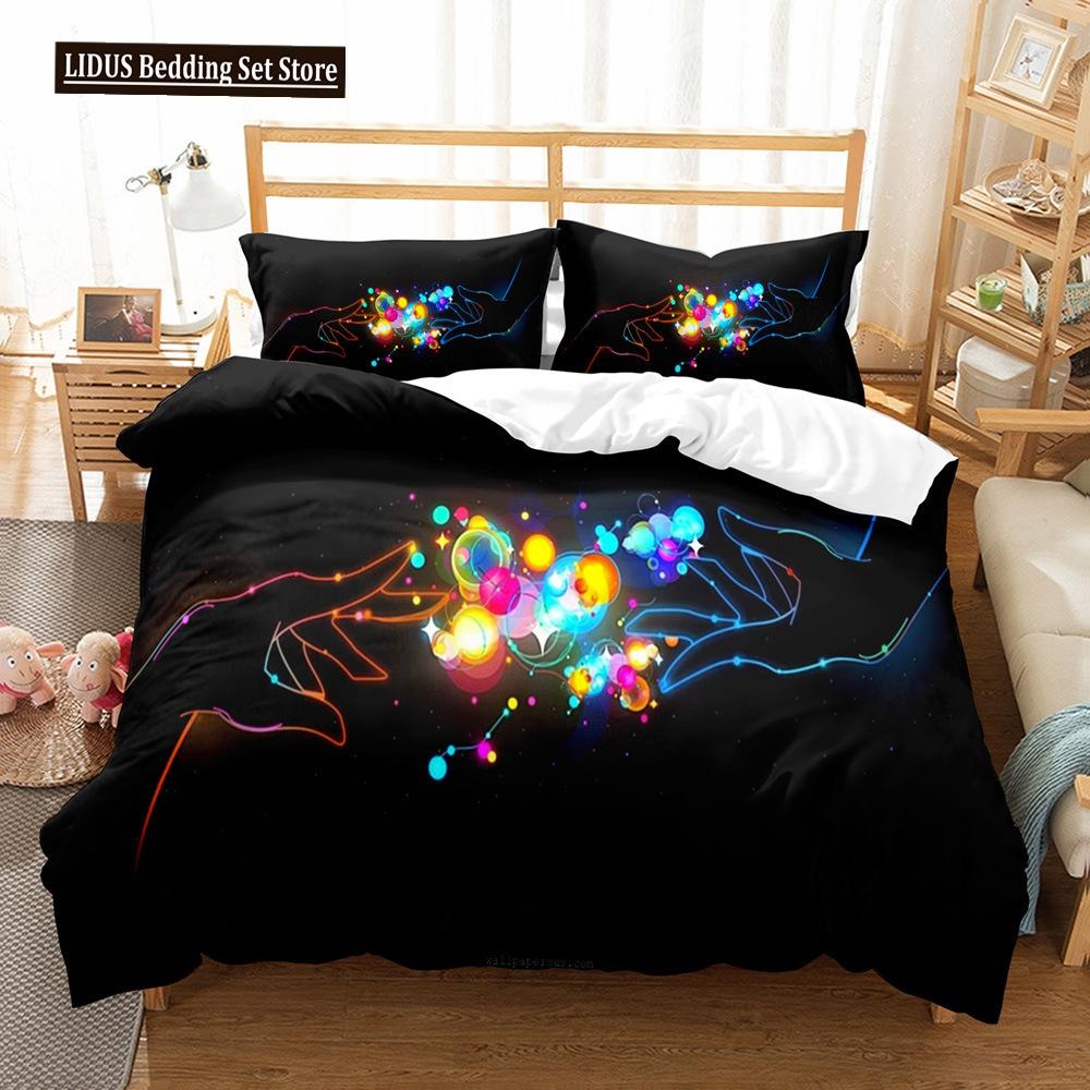 Love Duvet Cover Set Couple Hug Romantic Theme Tree Heart Shaped Polyester Comforter Cover King Full Size For Lover Bedding Set