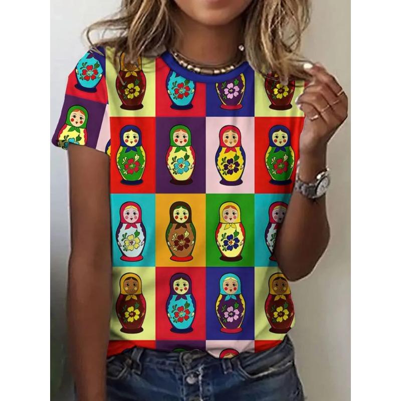 3D Printed Fashion Women's T-Shirt Summer Breathable Versatile