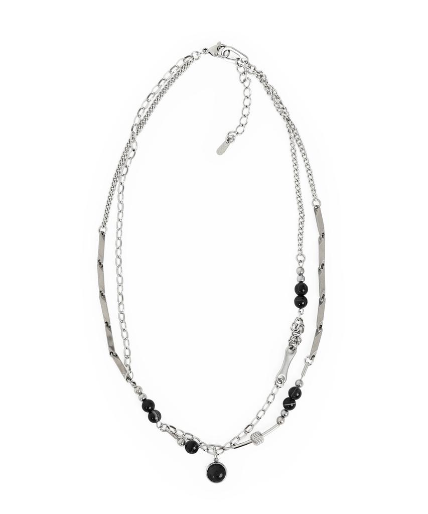 Acha Greslin Gemstone Layered Necklace _ Black